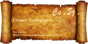 Csoma Szergiusz névjegykártya